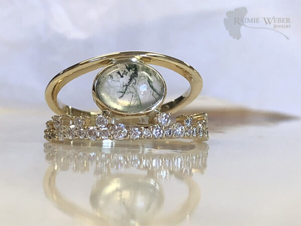 A Nature-Inspired Engagement Ring front view inverted