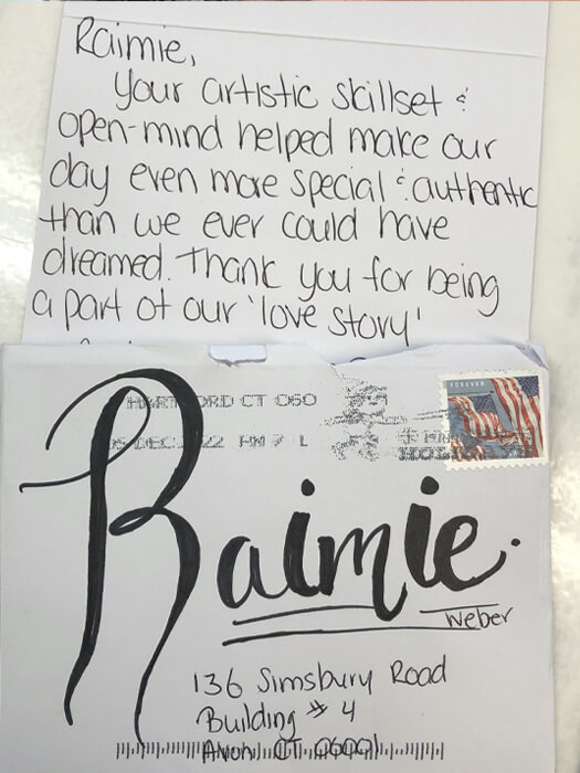 Thank you note to Raimie