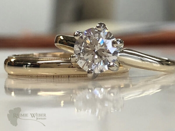 Lab made diamond ring