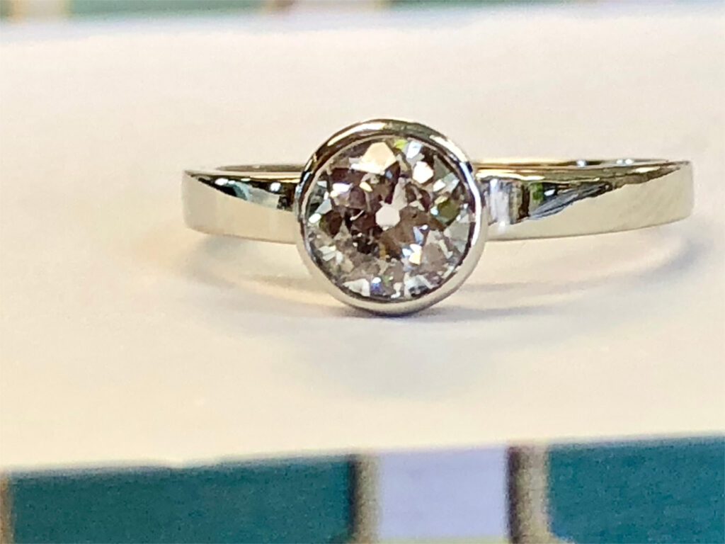 old mine diamond ring in new bezel (finished!)
