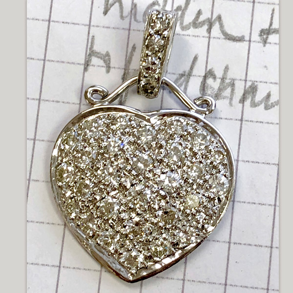 diamond heart pendant is repurposed earring