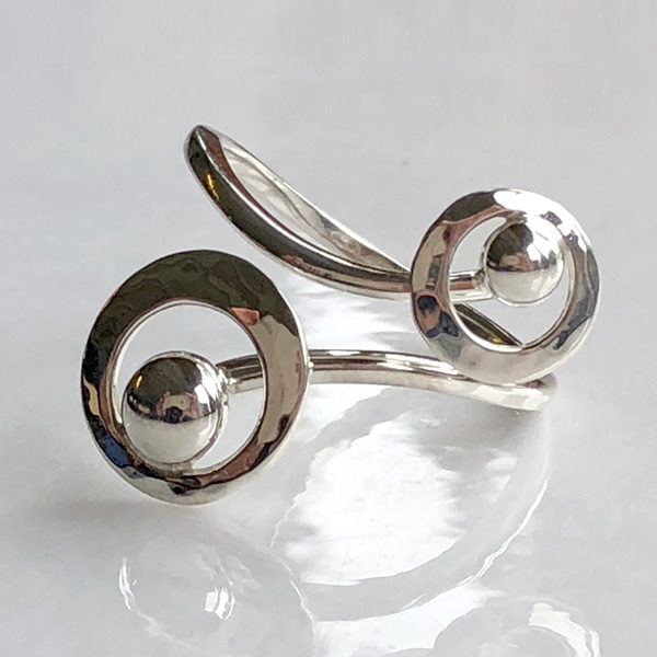 sterling silver ring made from post earrings