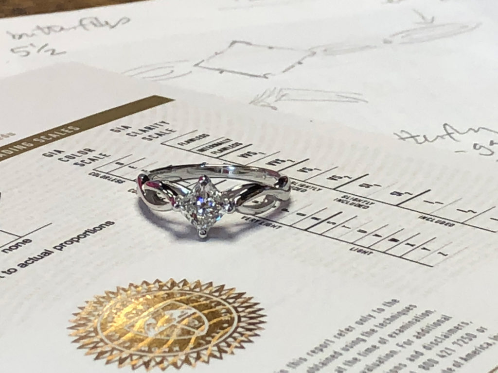 engagement ring with diamond certification