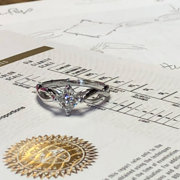 engagement ring with diamond certification