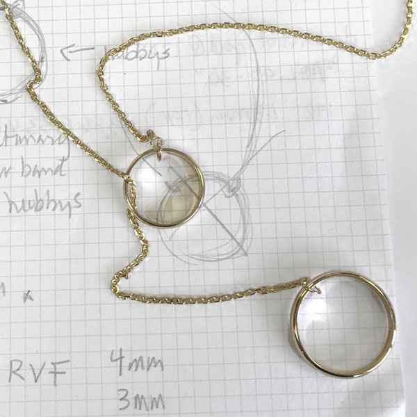 marriage ring necklace with design notes