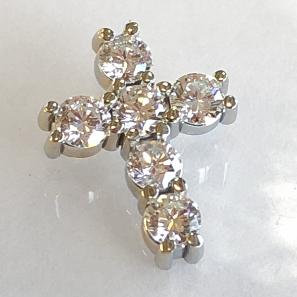 white gold cross from reuse diamonds